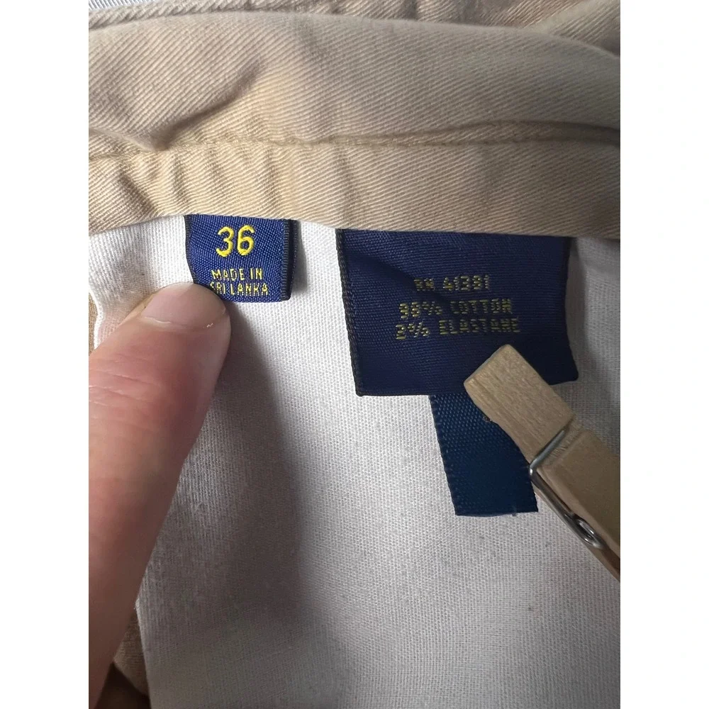 Polo Ralph Lauren Mens 36 Khaki Stretch Classic Fit Chino Shorts Cotton Blend